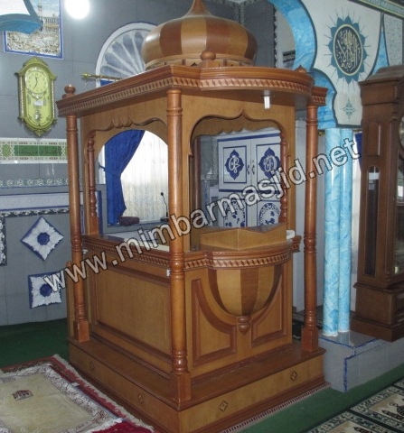 Mimbar Masjid Minimalis Mewah Kayu Jati