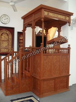 Mimbar Masjid Ukir Lemahan Kayu Jati Jepara